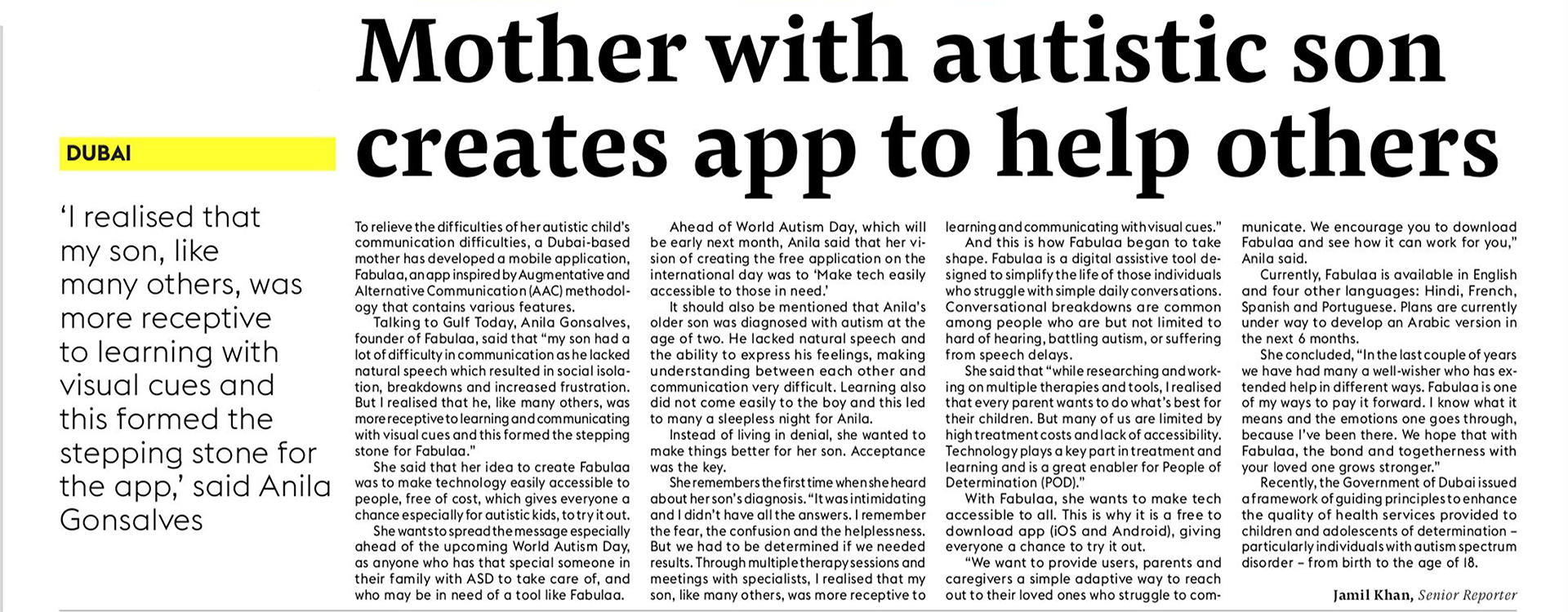 Mother with autistic son creates app to help others